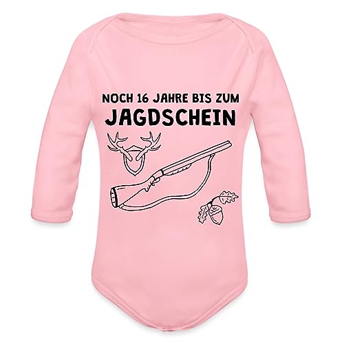 Spreadshirt 16 Jahre Bis Zum Jagdschein Ankündigung Schwangerschaft Baby Bio-Langarm-Body, 62 (2-3 M.), Hellrosa von Spreadshirt