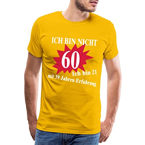 Spreadshirt 60. Geburtstag Lustig Männer Premium T-Shirt, L, Sonnengelb von Spreadshirt