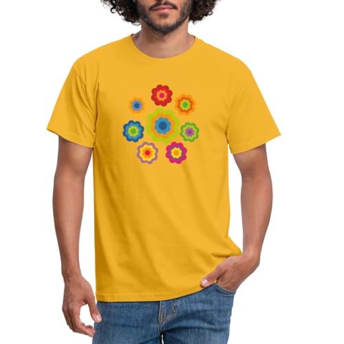 Spreadshirt 70er Jahre Hippie Flower Power Kostüm Blumen Outfit Männer T-Shirt, L, Gelb Spreadshirt 70er Jahre Hippie Flower Power Kostüm Blumen Outfit Männer T-Shirt, L, Gelb von Spreadshirt