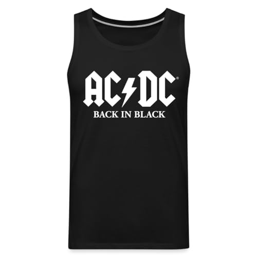Spreadshirt AC/DC Back In Black Logo Mit Blitz Männer Premium Tank Top, 4XL, Schwarz von Spreadshirt