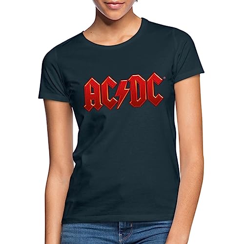 Spreadshirt AC/DC Klassisches Logo Mit Blitz Frauen T-Shirt, S, Navy von Spreadshirt