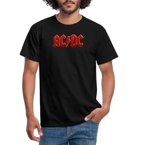 Spreadshirt AC/DC Klassisches Logo Mit Blitz Männer T-Shirt, 3XL, Schwarz von Spreadshirt