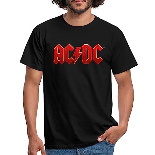 Spreadshirt AC/DC Klassisches Logo Mit Blitz Männer T-Shirt, L, Schwarz von Spreadshirt