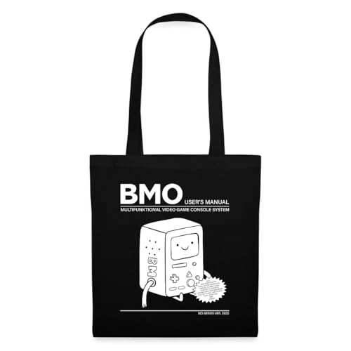 Spreadshirt Adventure Time Mit Finn Und Jake BMO Beemo Einkaufstasche, One size, Schwarz von Spreadshirt