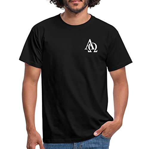 Spreadshirt Alpha Omega Männer T-Shirt, L, Schwarz von Spreadshirt