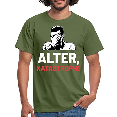 Spreadshirt Alter Katastrophe Facepalm Männer T-Shirt, 4XL, Militärgrün von Spreadshirt