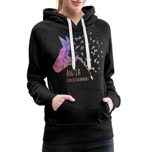 Spreadshirt Anita Girlietainment Low Poly Galaxy Design Frauen Premium Hoodie, M, Anthrazit von Spreadshirt