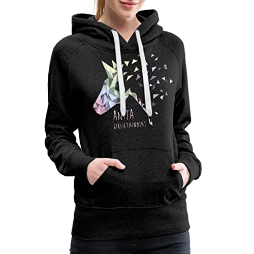 Spreadshirt Anita Girlietainment Pferd Low Poly Design Frauen Premium Hoodie, S, Anthrazit von Spreadshirt