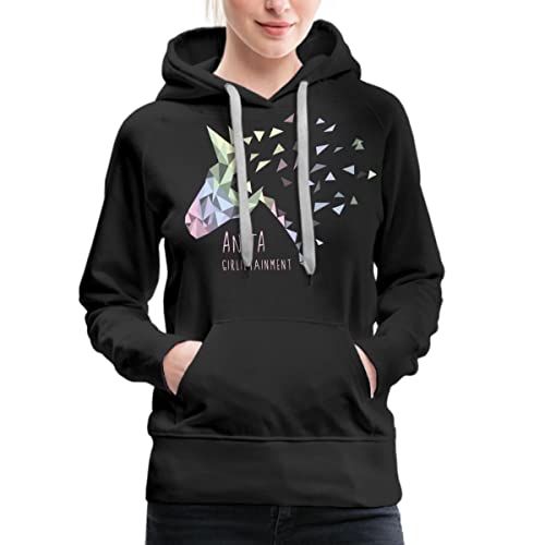 Spreadshirt Anita Girlietainment Pferd Low Poly Design Frauen Premium Hoodie, S, Schwarz von Spreadshirt