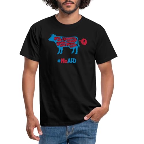 Spreadshirt Anti AFD Die Dümmsten Kälber Männer T-Shirt, XL, Schwarz von Spreadshirt