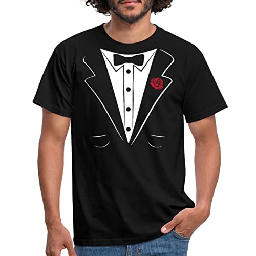 Spreadshirt Anzug Tuxedo Smoking Lustig Fasching Karneval Witzig Männer T-Shirt, M, Schwarz von Spreadshirt