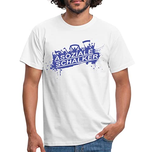 Spreadshirt Asoziale Schalker Fan Design Schalke Fußball Männer T-Shirt, XXL, weiß von Spreadshirt