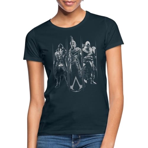 Spreadshirt Assassin's Creed Assassinen Weiß Frauen T-Shirt, L, Navy von Spreadshirt