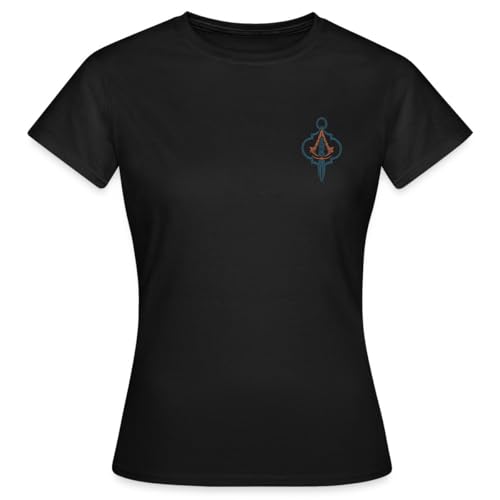 Spreadshirt Assassin's Creed Mirage Symbol Schlüssel Und Dolch Frauen T-Shirt, M, Schwarz von Spreadshirt