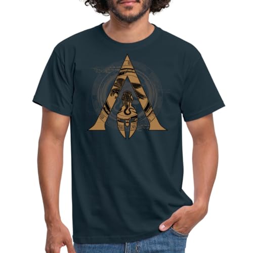 Spreadshirt Assassin's Creed Odyssey Symbol Gold Männer T-Shirt, M, Navy von Spreadshirt