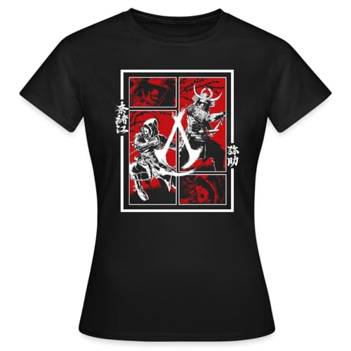 Spreadshirt Assassin's Creed Shadows Logo Mit Naoe Und Yasuke Frauen T-Shirt, XXL, Schwarz von Spreadshirt