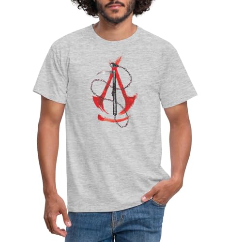 Spreadshirt Assassin's Creed Shadows Rotes Logo Männer T-Shirt, S, Grau meliert von Spreadshirt