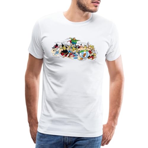 Spreadshirt Asterix & Obelix - Attacke Männer Premium T-Shirt, M, weiß von Spreadshirt