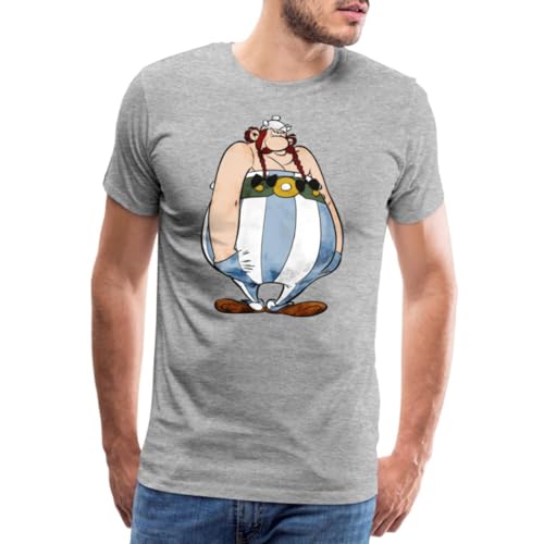 Spreadshirt Asterix & Obelix Bockig Männer Premium T-Shirt, XL, Grau meliert von Spreadshirt