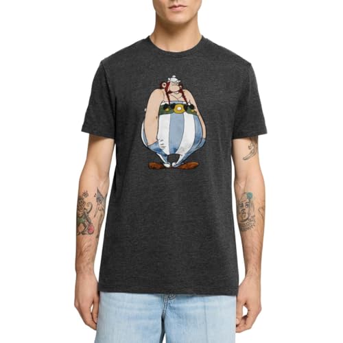 Spreadshirt Asterix & Obelix Bockig Männer Premium T-Shirt, XXL, Anthrazit meliert von Spreadshirt