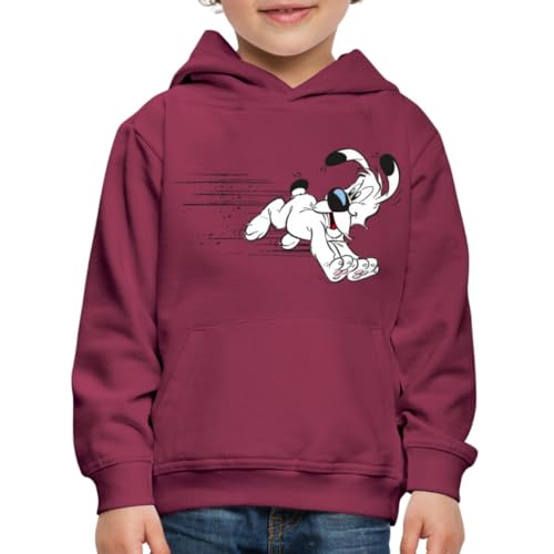 Spreadshirt Asterix & Obelix Idefix Hat Es Eilig Kinder Premium Hoodie, 134/146 (9-11 Jahre), Bordeaux von Spreadshirt