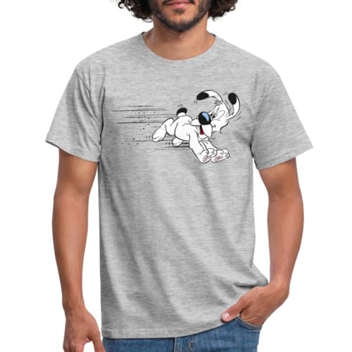 Spreadshirt Asterix & Obelix Idefix Hat Es Eilig Männer T-Shirt, 4XL, Grau meliert von Spreadshirt