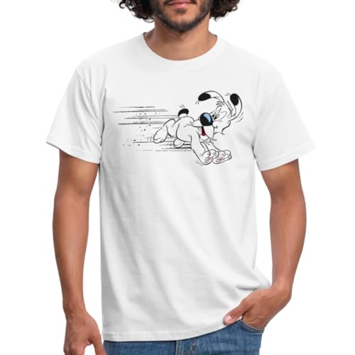 Spreadshirt Asterix & Obelix Idefix Hat Es Eilig Männer T-Shirt, XXL, weiß von Spreadshirt