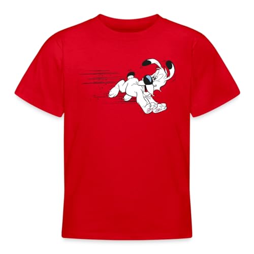 Spreadshirt Asterix & Obelix Idefix Hat Es Eilig Stanley/Stella Kinder T-Shirt, 122/128 (7-8 Jahre), Rot von Spreadshirt
