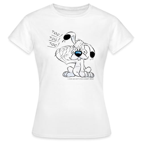 Spreadshirt Asterix & Obelix Idefix Klopft TOC TOC TOC Frauen T-Shirt, M, Weiß von Spreadshirt