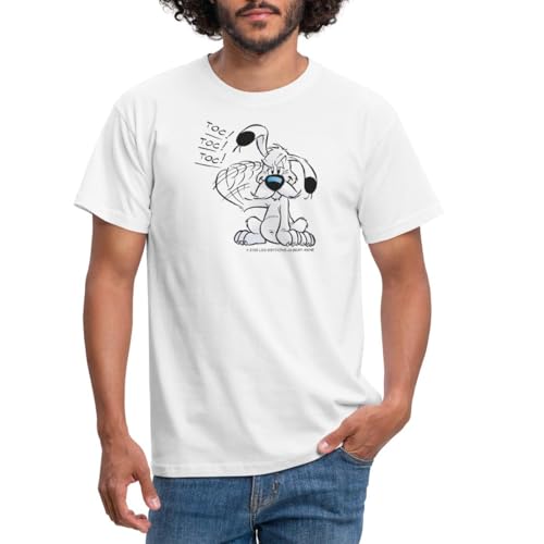 Spreadshirt Asterix & Obelix Idefix Klopft TOC TOC TOC Männer T-Shirt, XXL, Weiß von Spreadshirt