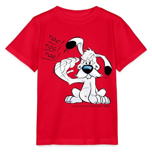 Spreadshirt Asterix & Obelix Idefix Klopft TOC TOC TOC Stanley/Stella Kinder T-Shirt, 110/116 (5-6 Jahre), Rot von Spreadshirt