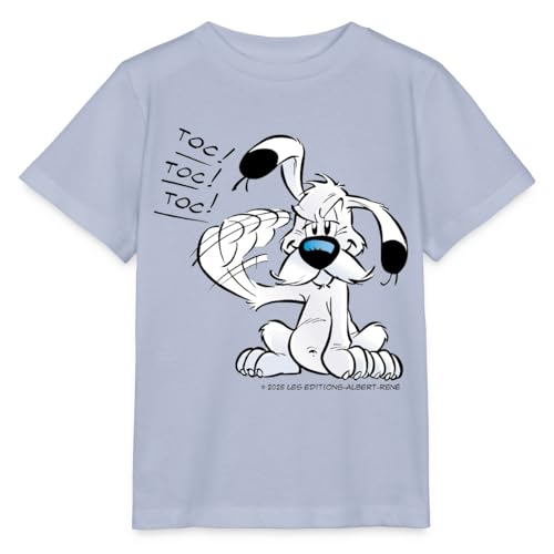Spreadshirt Asterix & Obelix Idefix Klopft TOC TOC TOC Stanley/Stella Kinder T-Shirt, 122/128 (7-8 Jahre), Lavendel-Violett von Spreadshirt