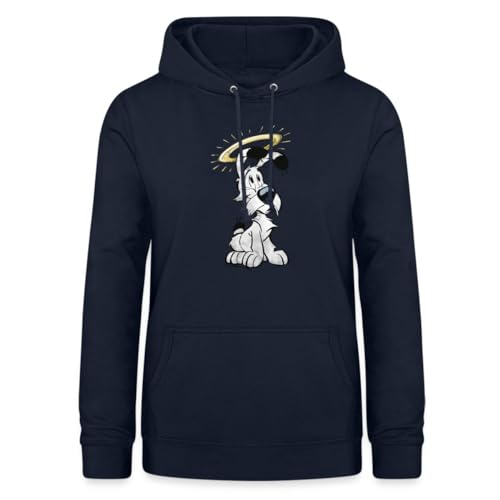 Spreadshirt Asterix & Obelix Idefix Mit Heiligenschein Frauen Hoodie, S, Navy von Spreadshirt