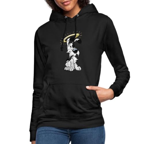 Spreadshirt Asterix & Obelix Idefix Mit Heiligenschein Frauen Hoodie, S, Schwarz von Spreadshirt