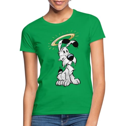 Spreadshirt Asterix & Obelix Idefix Mit Heiligenschein Frauen T-Shirt, M, Kelly Green von Spreadshirt