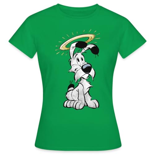 Spreadshirt Asterix & Obelix Idefix Mit Heiligenschein Frauen T-Shirt, M, Kelly Green von Spreadshirt