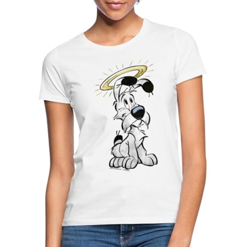 Spreadshirt Asterix & Obelix Idefix Mit Heiligenschein Frauen T-Shirt, M, weiß von Spreadshirt