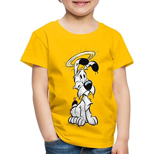 Spreadshirt Asterix & Obelix Idefix Mit Heiligenschein Kinder Premium T-Shirt, 110/116 (4 Jahre), Sonnengelb von Spreadshirt