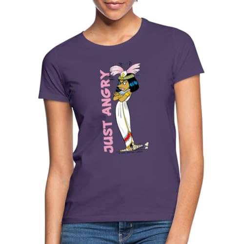 Spreadshirt Asterix & Obelix - Kleopatra Just Angry Frauen T-Shirt, M, Dunkellila von Spreadshirt