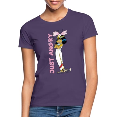 Spreadshirt Asterix & Obelix - Kleopatra Just Angry Frauen T-Shirt, S, Dunkellila von Spreadshirt