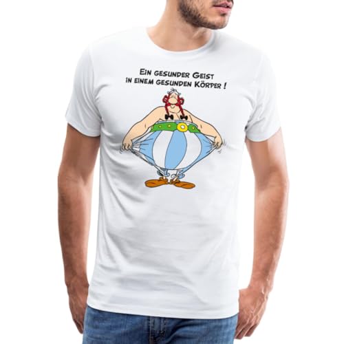 Spreadshirt Asterix und Obelix Körper Gesundheit Spruch Männer Premium T-Shirt, 3XL, weiß von Spreadshirt