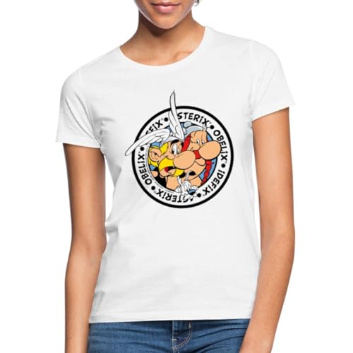 Spreadshirt Asterix & Obelix Mit Idefix Abenteuer Frauen T-Shirt, XL, weiß von Spreadshirt