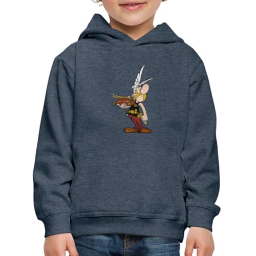 Spreadshirt Asterix & Obelix Mit Trophäe Kinder Premium Hoodie, 152/164 (12-14 Jahre), Jeansblau von Spreadshirt