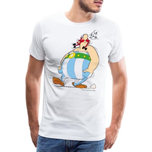 Spreadshirt Asterix & Obelix Pfeift Melodie Männer Premium T-Shirt, L, weiß von Spreadshirt