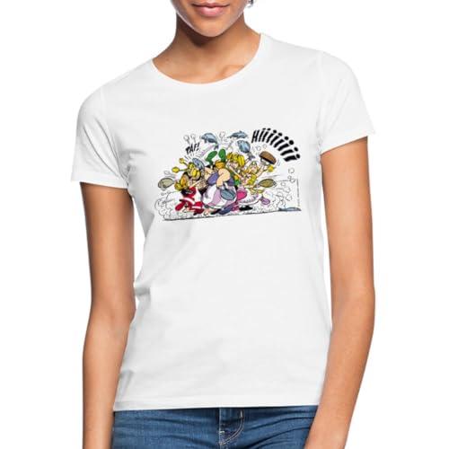 Spreadshirt Asterix & Obelix - Prügelei Frauen T-Shirt, L, weiß von Spreadshirt