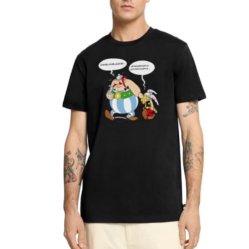 Spreadshirt Asterix & Obelix Schmollend Streit Beleidigt Männer Premium T-Shirt, 3XL, Schwarz von Spreadshirt