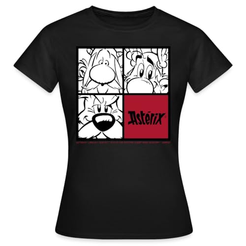 Spreadshirt Asterix & Obelix & Idefix Porträt Frauen T-Shirt, XL, Schwarz von Spreadshirt