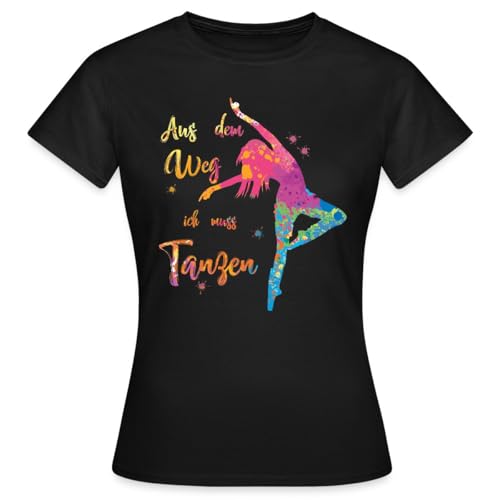 Spreadshirt Aus Dem Weg Ich Muss Tanzen Tänzerin Frauen T-Shirt, M, Schwarz von Spreadshirt