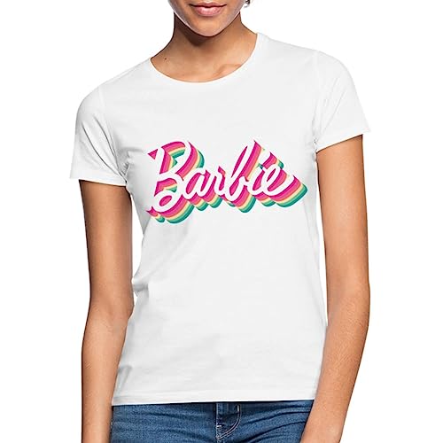 Spreadshirt Barbie Buntes Logo Frauen T-Shirt, L, weiß von Spreadshirt