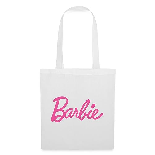 Spreadshirt Barbie Klassisches Logo Stoffbeutel, One Size, weiß von Spreadshirt